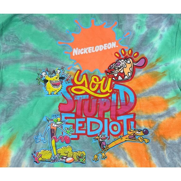 Nickelodeon Tie Dye Mens Medium Pullover Hoodie Sweatshirt Catdog Ren & Stimpy - Picture 12 of 12